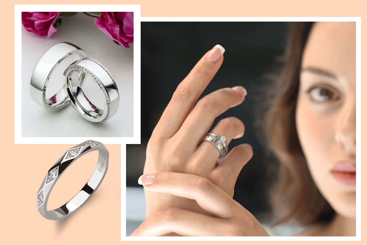 wedding rings made of white gold